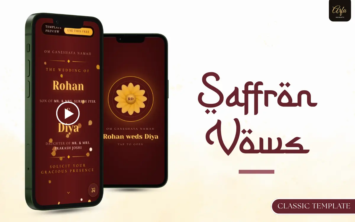 Saffron Vows template preview
